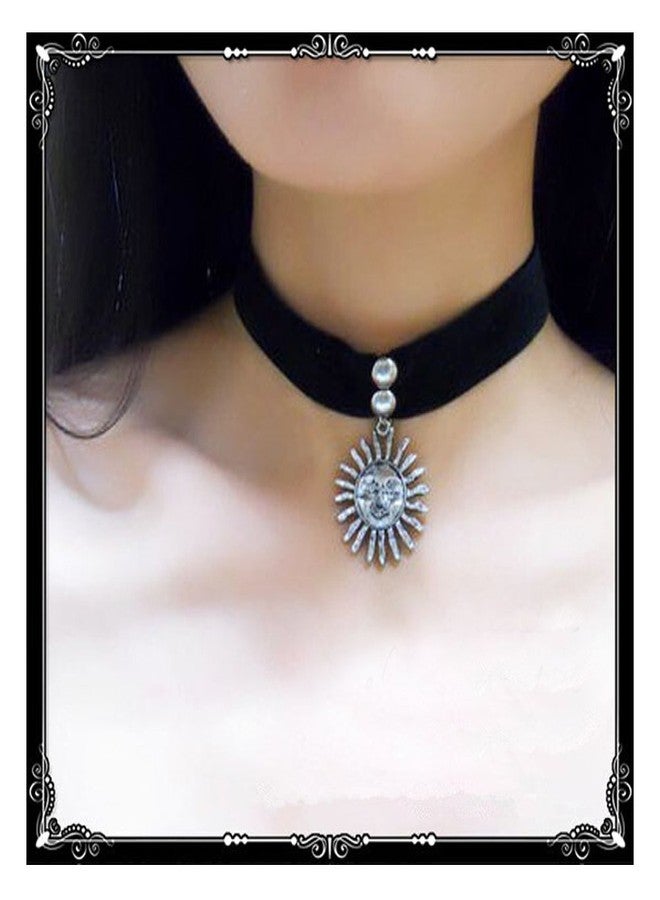 3GARDEN Harajuku Gothic sun pendant necklace collar Lace Choker Necklace - Image 5